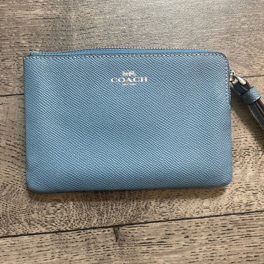 Blue Coach Wristlet